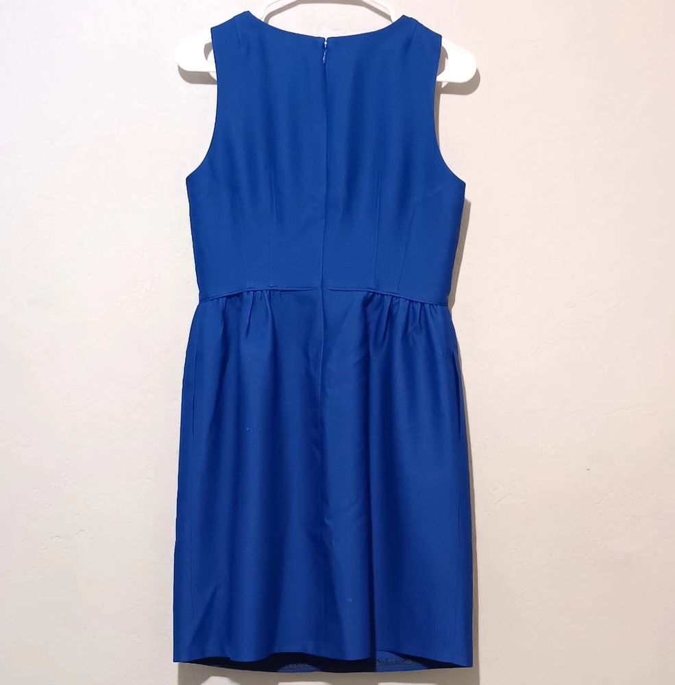 J. Crew Women Royal Blue Dress Sleeveless Wool-Silk Blend Sz6 Pockets - Picture 12 of 13